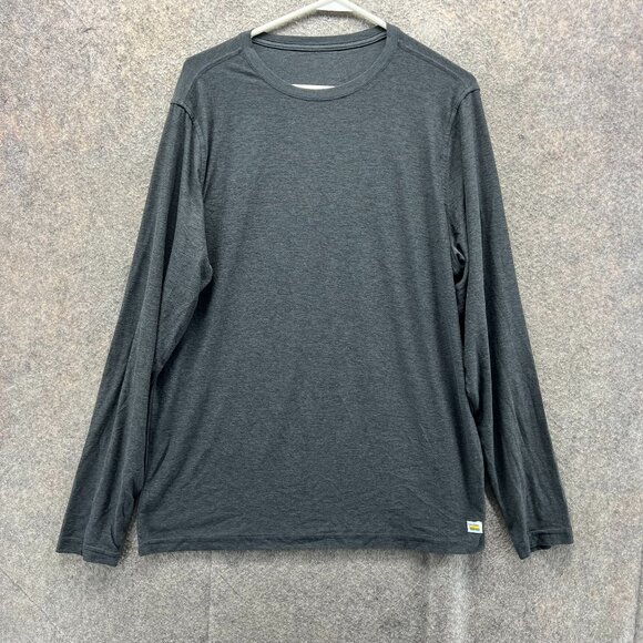 Vuori Shirt Mens Large Charcoal Heather StratoTech Long Sleeve Performance - Picture 1 of 10
